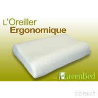 Greenbed - Oreiller ergonomique à mémoire de forme Grand Confort - Taille : 60x33 cm - Mousse polyuréthane - Blanc - B06XW9W3RY